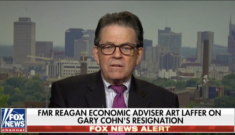 Art Laffer, who was a member of former President Ronald Reagan's Economic Policy Advisory Board in the 1980s, disputed Wednesday the notion that an adviser needs to be in lockstep with the president's views. (screenshot via Fox News)
