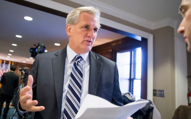 Rep. Kevin McCarthy blasted Democrats for holding up Trump Cabinet confirmations, which has led to delays in the Obamacare repeal effort. (AP Photo/J. Scott Applewhite, File)