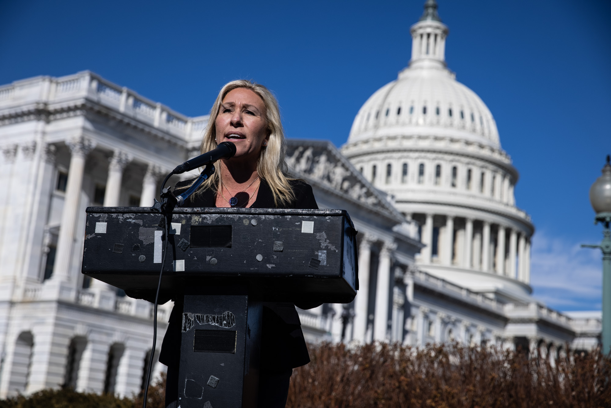 Marjorie Taylor Greene apologizes publicly for the first time, but not over David Hogg comments