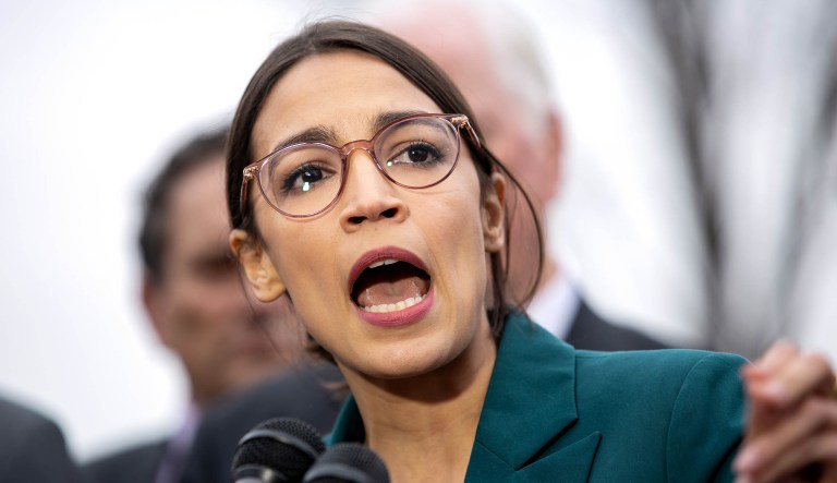 Rep. Alexandria Ocasio-Cortez, D-N.Y., holds a press conference on the Green New Deal resolution outside of the U.S. Capitol in D.C.