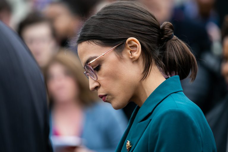 Congresswoman Alexandria Ocasio-Cortez, D-NY, holds a press conference on the Green New Deal Resolution outside of the U.S. Capitol, Thursday, Feb. 7, 2019. 