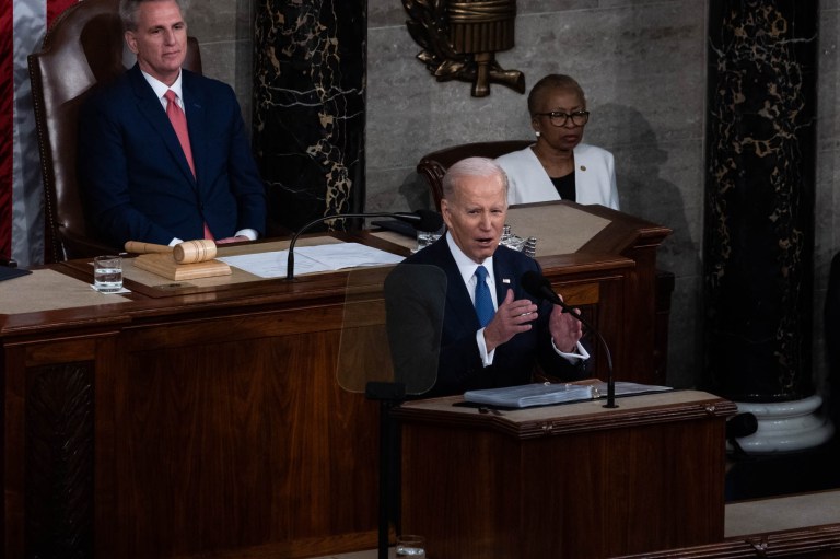 President Joe Biden delivers the State of the Union address to a joint session of Congress at the Capitol, Tuesday, Feb. 7, 2023, in Washington.
