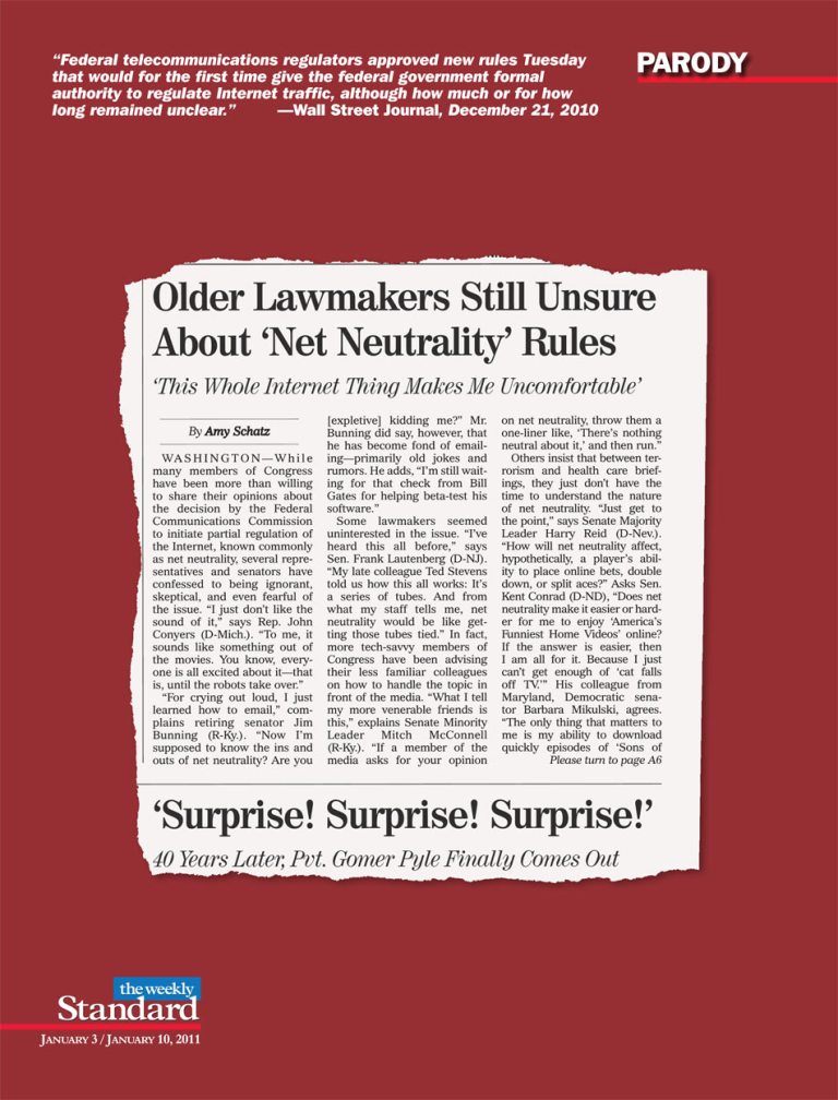 Congress Discovers the Internets