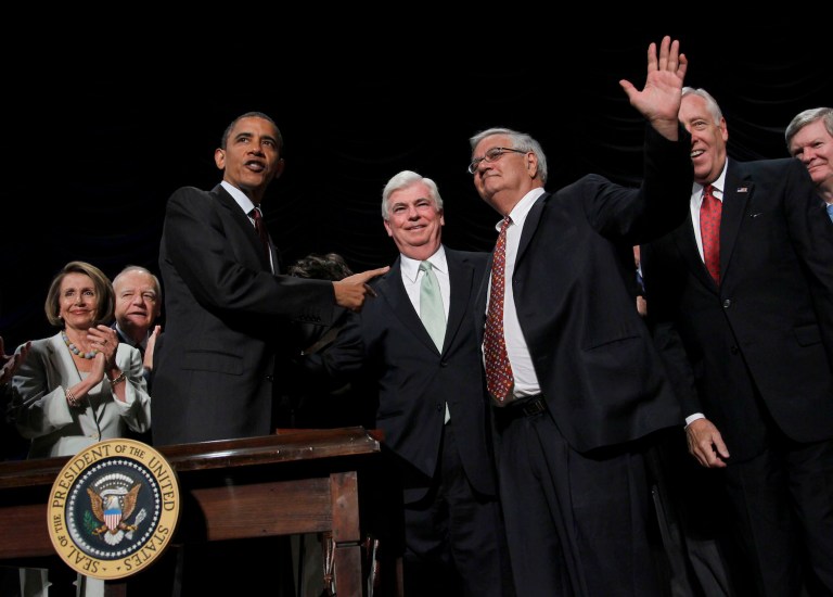Community banks could weather the financial crisis that brought the U.S. economy to its knees, but they were no match for Sen. Chris Dodd and Rep. Barney Frank. (AP Photo/Pablo Martinez Monsivais)