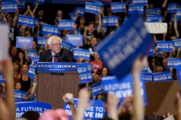 Sanders worried that long lines at the Arizona polling places prevented many of his supporters from voting. (AP Photo/John Locher)