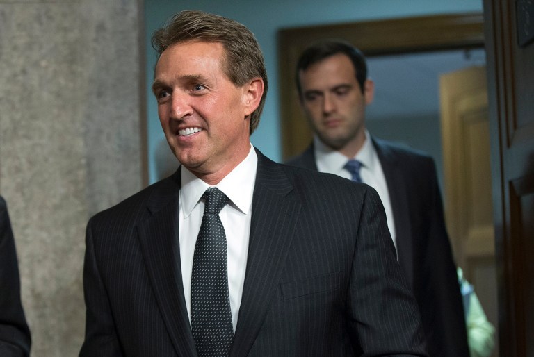 Sen. Jeff Flake, R-Ariz., suggested Tuesday that Donald Trump's recent attacks on a federal judge could 