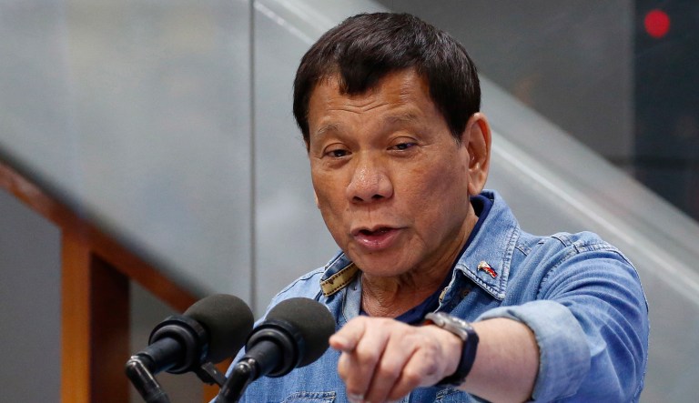 The Filipino president said during his announcement that he wanted to achieve his goal of introducing federalism before finishing his term early. (AP Photo/Bullit Marquez)