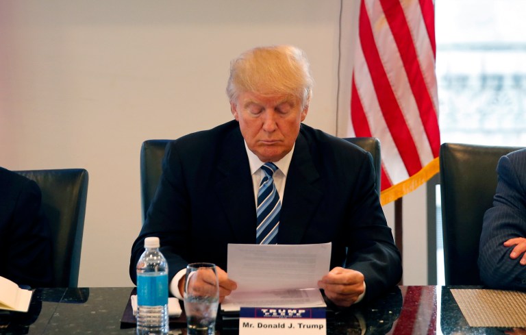 President Trump intends to issue an executive order imposing a five-year ban on lobbying by former administration officials 