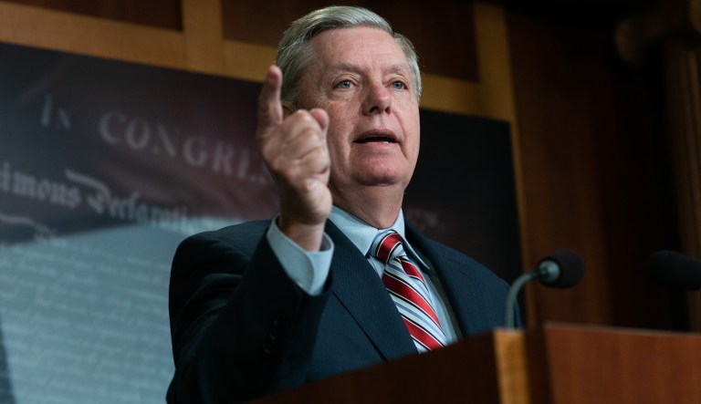 Sen. Lindsey Graham, R-South Carolina, speaks on Capitol Hill in Washington.