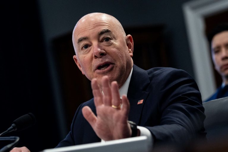Secretary of Homeland Security Alejandro Mayorkas, testifies during a House Appropriations Homeland Security Subcommittee budget hearing, Thursday, March 29, 2023, on Capitol Hill in Washington.