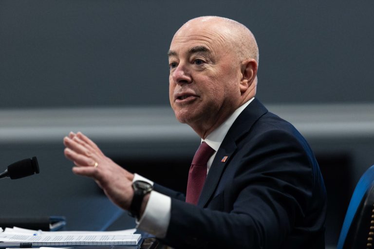 Secretary of Homeland Security Alejandro Mayorkas, testifies during a House Appropriations Homeland Security Subcommittee budget hearing, Thursday, March 29, 2023, on Capitol Hill in Washington.
