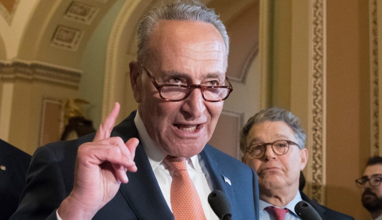 Senate Minority Leader Chuck Schumer, D-N.Y., became the latest member of the Senate Democratic caucus to call for the resignation of Sen. Al Franken, D-Minn., in the wake of a seventh individual to accuse Franken of sexual misconduct. At least 30 had done so as of press time. (AP Photo/J. Scott Applewhite)