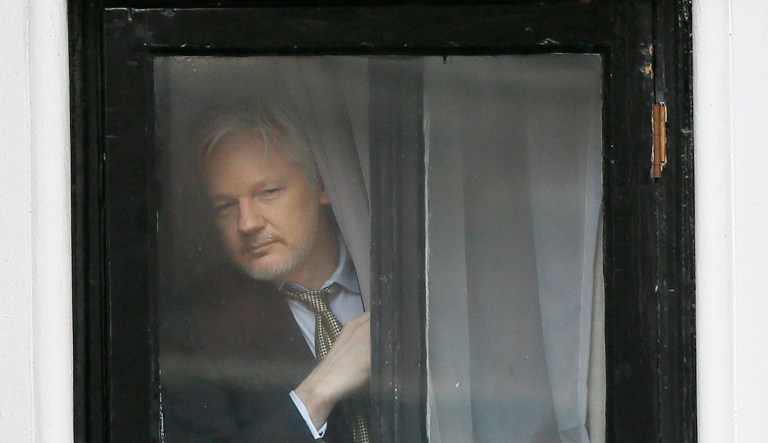 Wikileaks founder Julian Assange had been squirreled away inside the Ecuadorean Embassy in London to avoid questioning by Swedish authorities about sexual misconduct allegations, but the charges were dropped last year. (AP Photo/Kirsty Wigglesworth)