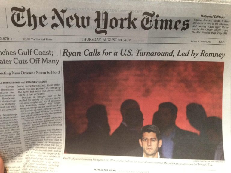 New York Times Puts ‘Son of Satan’ Ryan on Front Page