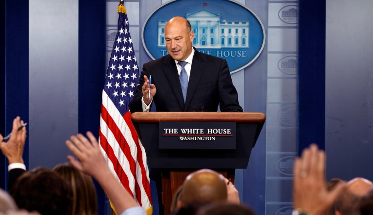 National Economic Council director Gary Cohn said Thursday he plans to stick around the White House until a tax reform bill has been signed, declining to confirm whether he will remain in his post beyond that. (AP Photo/Evan Vucci)