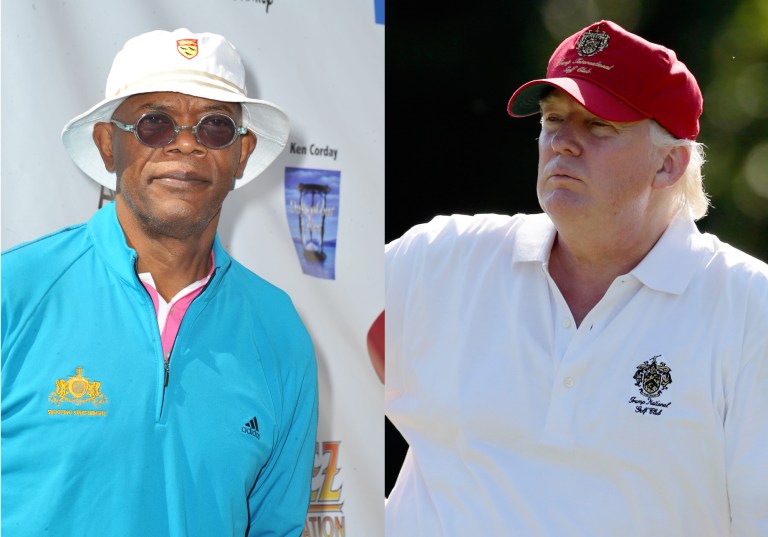 Donald Trump said that actor Samuel L. Jackson was in fact a cheater on the links because 