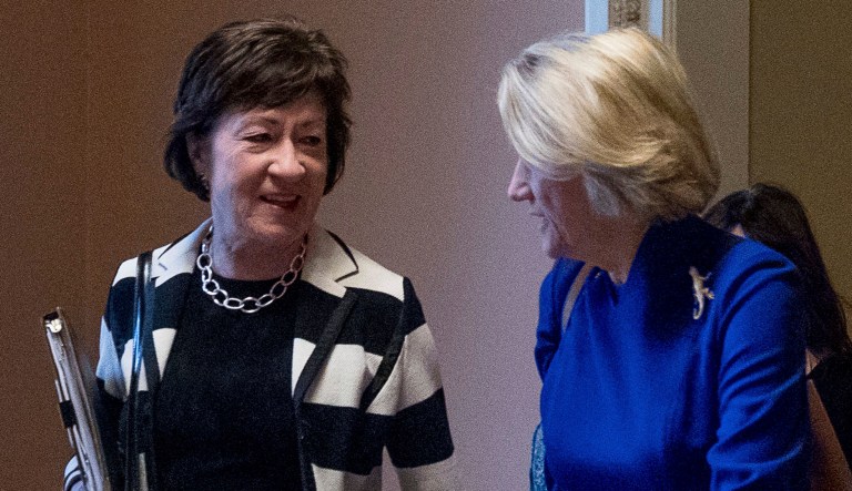 Republican Sens. Susan Collins of Maine and Shelley Moore Capito of West Virginia will not support the legislation. (AP Photo/Andrew Harnik)