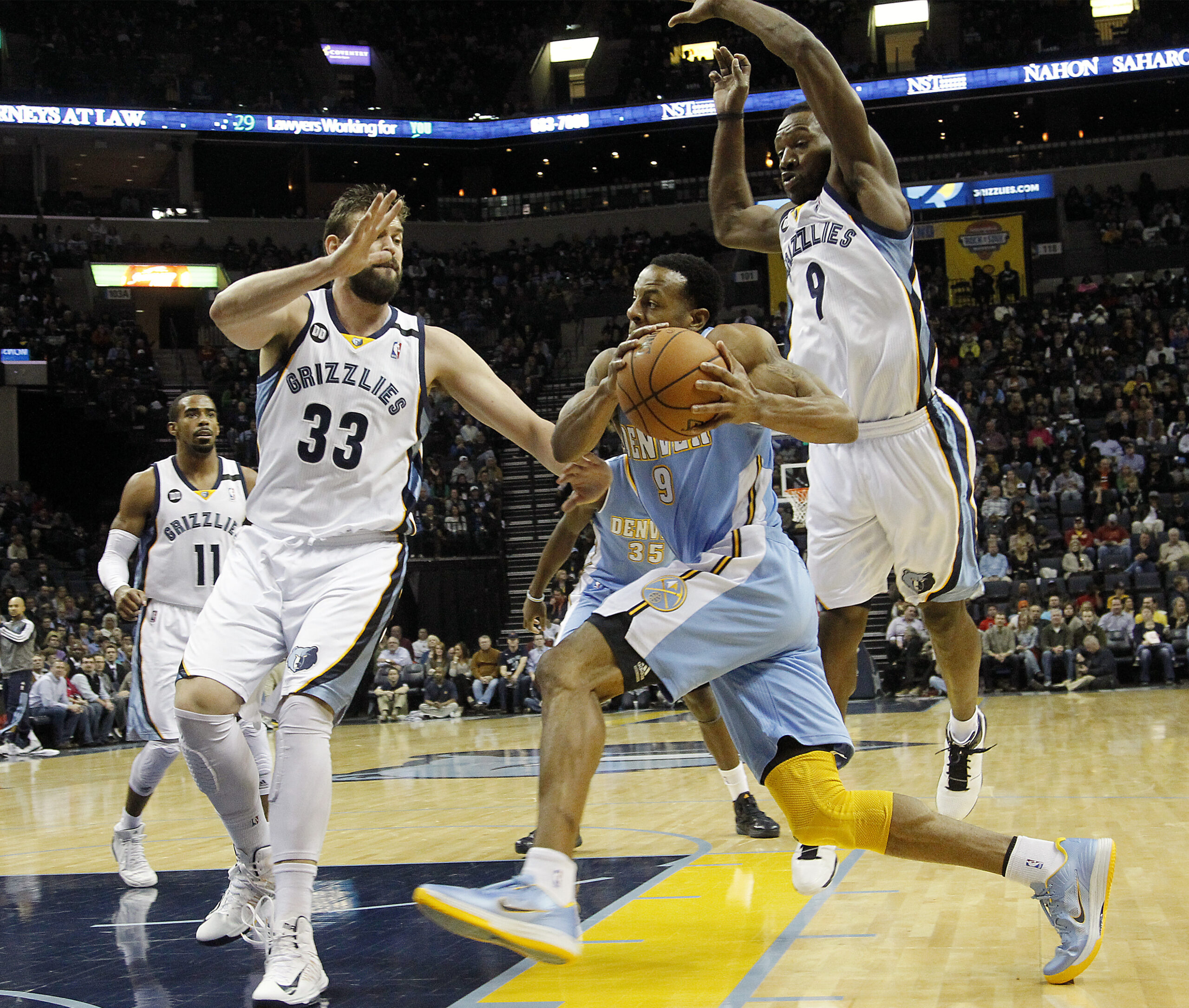 Gay has19 points, leads Memphis past Denver 81-72