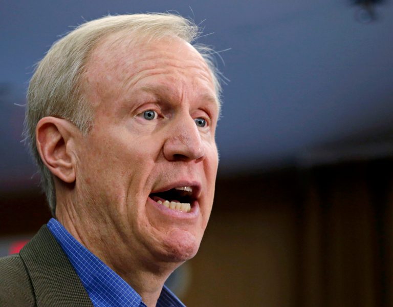 Illinois Republican gubernatorial candidate Bruce Rauner speaks at a news conference in Chicago. After being hammered by his opponent, Democratic Gov. Pat Quinn, for putting investments in the Cayman Islands, Raunerâs campaign fired back, saying Quinnâs own pension fund, and that of many Illinois teachers and other public employees, also have investments there. (AP Photo/M. Spencer Green)
