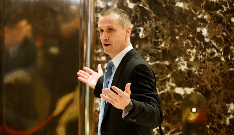 Former Trump campaign manager Corey Lewandowski told Fox News on Tuesday that former campaign adviser Carter Page emailed him about his travel to Russia on Father's Day last year, the day before Lewandowski was fired. (AP Photo/Evan Vucci, File)