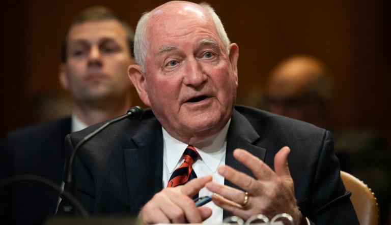 Agriculture Secretary Sonny Perdue testifies on Capitol Hill, Thursday, April 11, 2019, during a Senate Agriculture, Rural Development, Food and Drug Administration and Related Agencies Subcommittee on the FY2020 budget request for the department of Agriculture. 