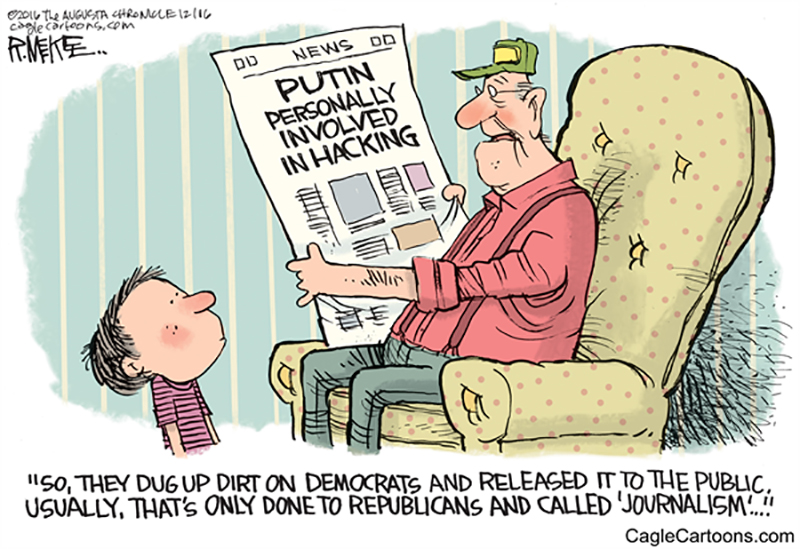 Editorial cartoon: Putin hacking