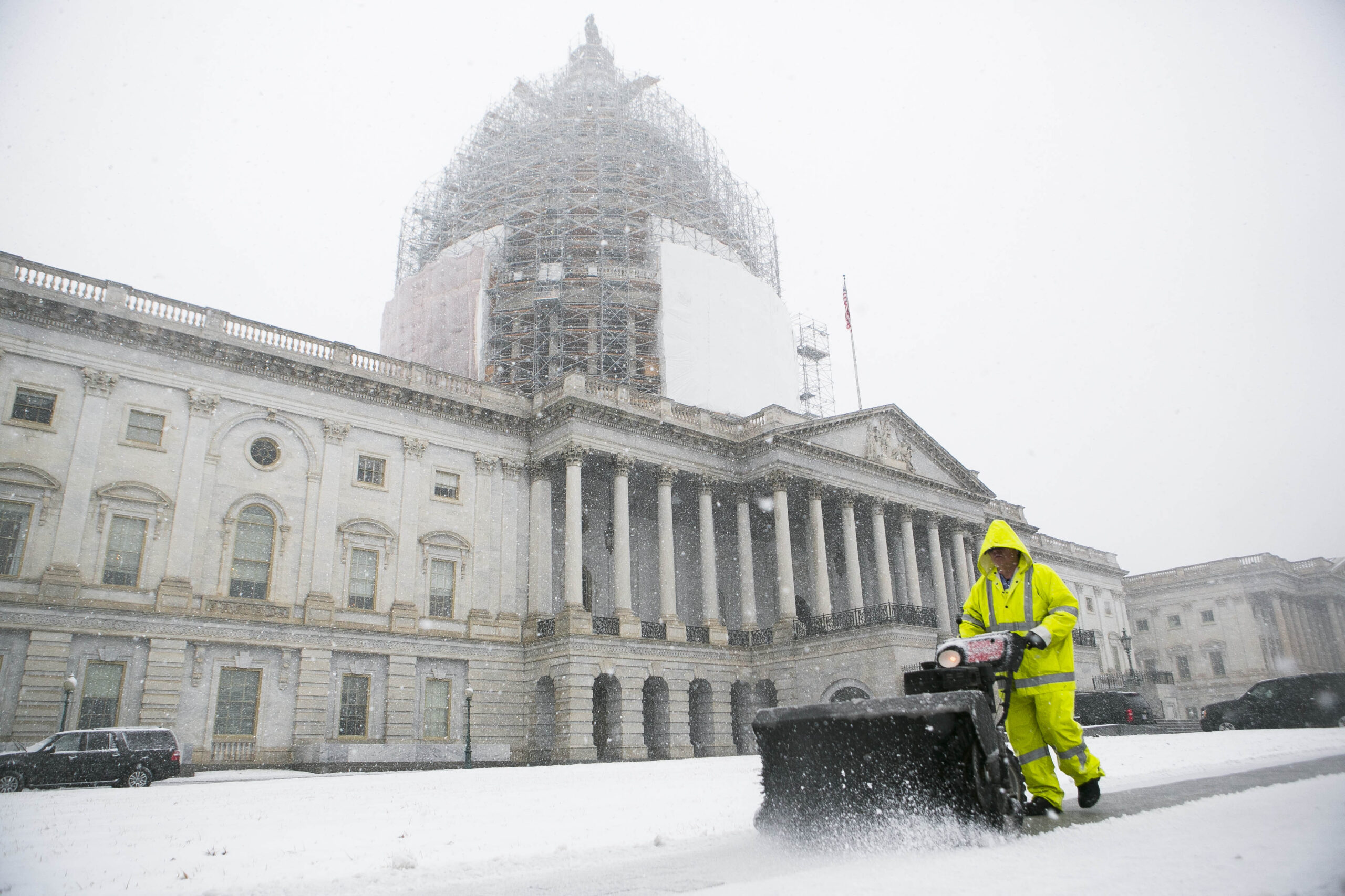 Snow day: Washington shuts down as Congress hurries out of town