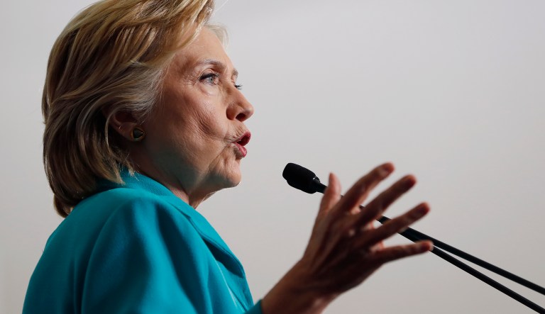 Clinton will make a stop in Wisconsin on Nov. 9, one year and one day after she lost to President Trump. (AP Photo/Carolyn Kaster