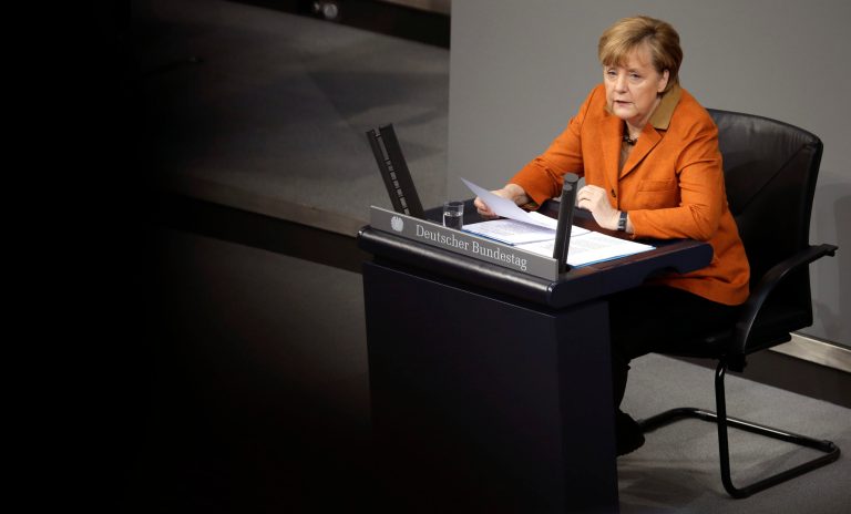 German Chancellor Angela Merkel warned Wednesday that countries who spy on their allies risk destroying trust, resulting in less rather than more security.  (AP Photo/Michael Sohn)