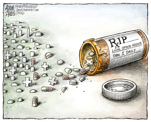 Editorial cartoon: Rest in opioid