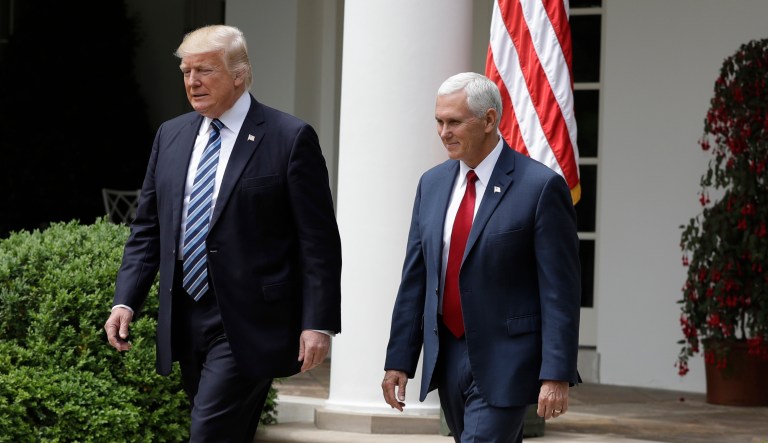 President Trump and Vice President Pence will cancel scheduled speeches on Wednesday in the wake of a shooting at a congressional GOP baseball practice in Virginia. (AP Photo/Evan Vucci)