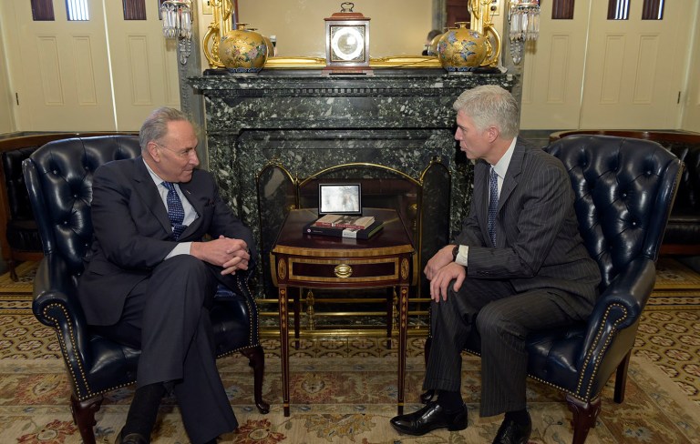 Senate Minority Leader Chuck Schumer previously supported Supreme Court nominee Neil Gorsuch. (AP Photo/Susan Walsh)