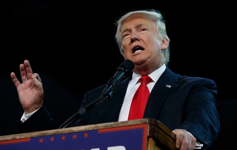 The Donald Trump campaign sent a cease-and-desist letter to a super PAC backing his presidential bid. The group has used Trump's name, campaign slogan and images of the billionaire to solicit donations to the PAC. (AP Photo/Evan Vucci)