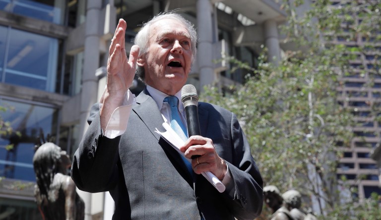 Sen. Ed Markey of Massachusetts says he has enough support to force a vote on his Congressional Review Act legislation to repeal the FCC's action on net neutrality. (AP Photo/Charles Krupa)