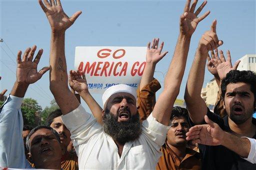 A Pakistani protester shout slogans at an anti-American rally to condemn the U.S. for accusing the country's most powerful intelligence agency of supporting extremist attacks against American targets in Afghanistan, in Multan, Pakistan, Friday, Sept 23, 2011. The top U.S. military officer, Adm. Mike Mullen, accused the Haqqani network Thursday of staging an attack against the U.S. Embassy in Kabul. He claimed the Pakistani spy agency, the ISI, helped the group carry out the two attacks. 