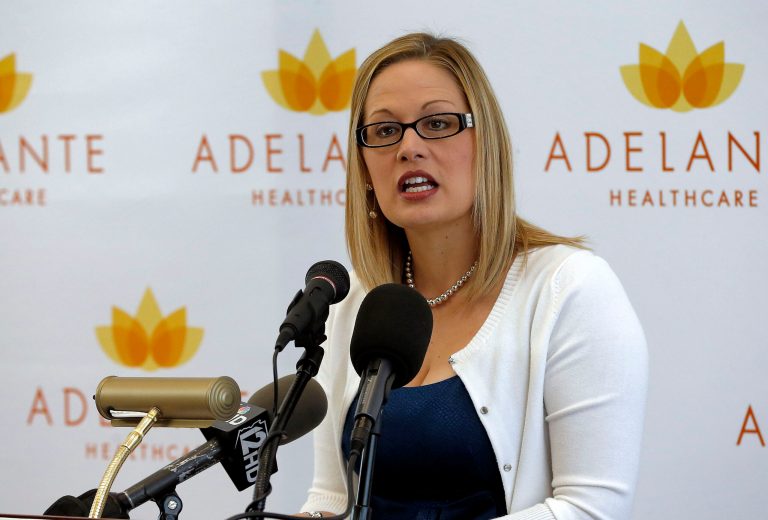 Rep. Kyrsten Sinema, D-Ariz., is one of 16 Democrats to vote for all six targeted appropriations bills, introduced at the behest of House Speaker John Boehner. (AP/Matt York)