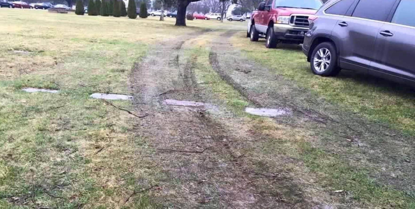 Trump Supporters Drive Over Cemetery Gravestones