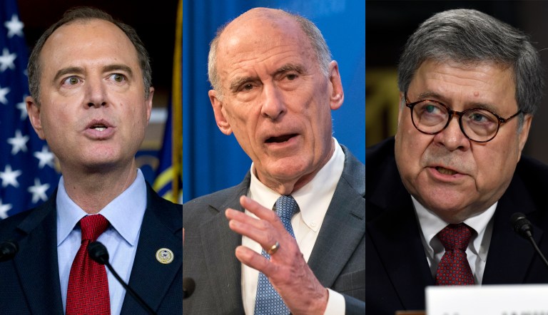 Adam Schiff, Dan Coats, and William Barr