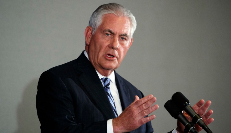 Secretary of State Rex Tillerson said Saturday the U.S. government has direct lines of communication to North Korea over its continued nuclear and missile tests. (AP Photo/Evan Vucci)