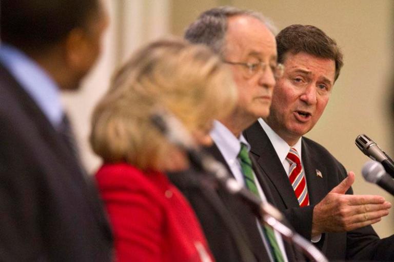 GOP Senate candidates focus debate attacks on Kaine