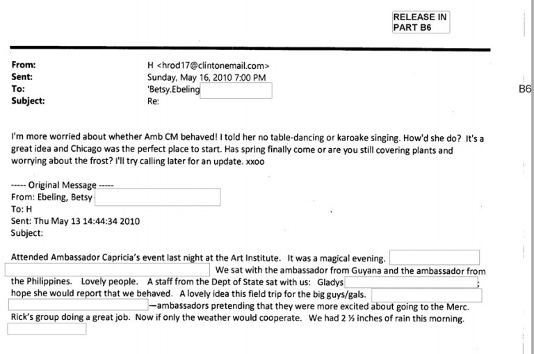 Hillary Worried About Ambassador ‘Table-Dancing’ and ‘Karaoke Singing’