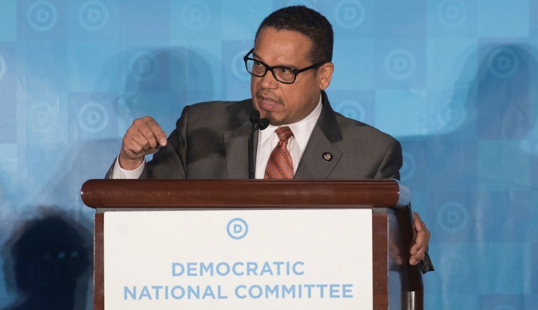 Democrats will only retake power, Ellison warned, if the party's core supporters trust the nominating process. (AP Photo/Branden Camp)