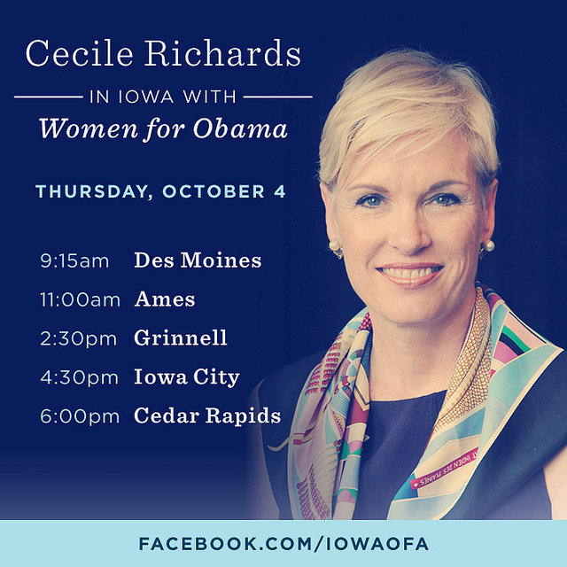 Planned Parenthood president plans campaign trip through Iowa for Obama