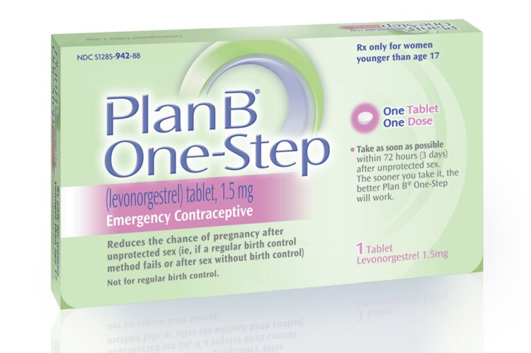This undated image made available by Teva Women's Health shows the packaging for their Plan B One-Step (levonorgestrel) tablet, one of the brands known as the 
