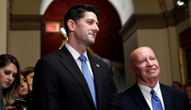 House Speaker Paul Ryan said Ways and Means Committee Chairman Kevin Brady is working with the president on a tariff plan that would impact the offending nations, such as China, and spare the countries who are trading fairly. (AP Photo/Jacquelyn Martin)