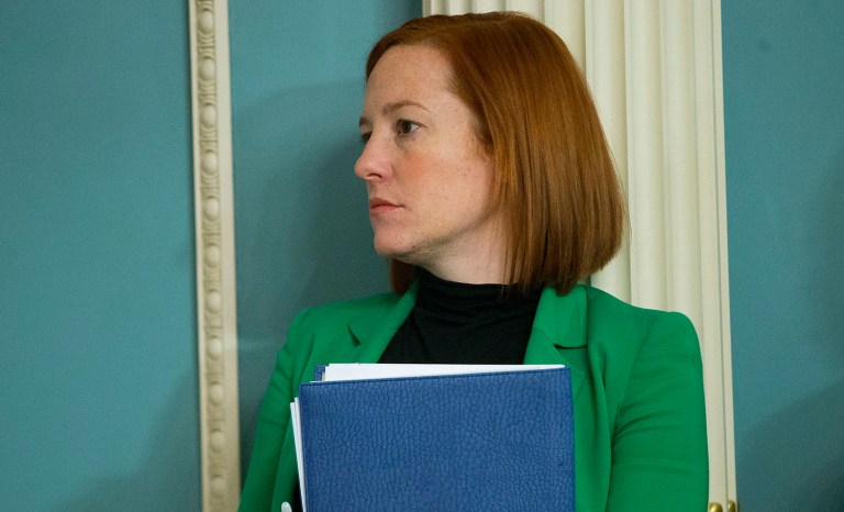 Portions of a video featuring then-State Department spokeswoman Jen Psaki talking about negotiations with Iran were missing. (AP Photo/Pablo Martinez Monsivais, File)