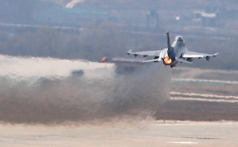 The shipment of four F-16 fighter jets to Egypt have been delayed due to the Middle Eastern countryâs âfluid situationâ, the Pentagon announced Wednesday. (AP/Ahn Young-joon)