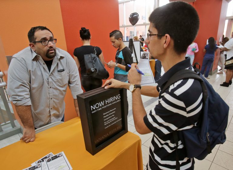 The Department of Labor was scheduled to release the Job Openings and Labor Turnover Survey Thursday morning. (AP Photo/Wilfredo Lee)