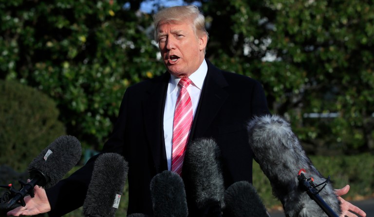 Commenting on Roy Moore's campaign for Senate, President Trump said as he left the White House on Tuesday for Mar-a-Lago, his Florida estate, 