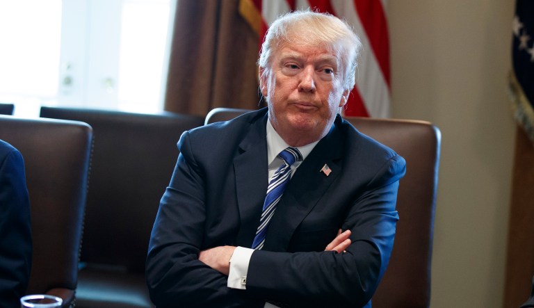 President Trump took to Twitter on Saturday, criticizing the media's coverage of an invitation he received from North Korean leader Kim Jong Un and saying he believes Pyongyang will adhere to its pledge not to conduct missile tests ahead of the meeting. (AP Photo/Evan Vucci)